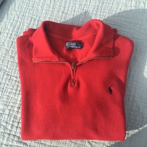 Classic Red Quarter Zip Pullover Sweater